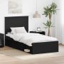 vidaXL Lovos rėmas Juoda 100 x 200 cm Kietos pušies mediena