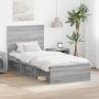 vidaXL Lovos rėmas Pilkas Sonoma 100 x 200 cm Kietos pušies mediena