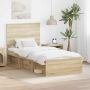 vidaXL Lovos rėmas Sonoma 90 x 190 cm Kietos pušies mediena