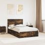 vidaXL Lovos rėmas Rūkyta ąžuolas 135 x 190 cm Inžinerinė mediena