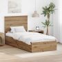 vidaXL Lovos rėmas Amatininkų ąžuolas 100 x 200 cm Apdirbta mediena