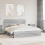 vidaXL Lovos rėmas Pilkas Sonoma 200 x 200 cm Kietos pušies mediena