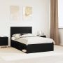 vidaXL Lovos rėmas su stalčių Juoda 120 x 190 cm Kietos pušies mediena