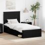 vidaXL Lovos rėmas Juoda 75 x 190 cm Kietos pušies mediena