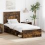 vidaXL Lovos rėmas Rūkyta ąžuolas 75 x 190 cm Kietos pušies mediena