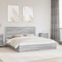 vidaXL Saugos lova Pilkas Sonoma 200 x 200 cm Apdirbta mediena