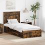 vidaXL Lovos rėmas su stalčių Rūkyto ąžuolo ir sidabro 75 x 190 cm