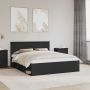 vidaXL Lovos rėmas Juoda 160 x 200 cm Kietos pušies mediena