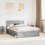 vidaXL Lovos rėmas Betoninė 140 x 190 cm Kietos pušies mediena