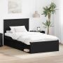 vidaXL Lovos rėmas Juoda 100 x 200 cm Kietos pušies mediena