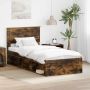 vidaXL Lovos rėmas Rūkyta ąžuolas 90 x 200 cm Kietos pušies mediena