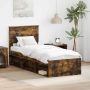 vidaXL Lovos rėmas Rūkyta ąžuolas 75 x 190 cm Kietos pušies mediena