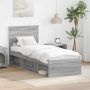 vidaXL Lovos rėmas Pilkas Sonoma 75 x 190 cm Kietos pušies mediena