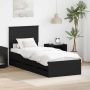 vidaXL Lovos rėmas su stalčių Juoda 75 x 190 cm Inžinerinė mediena