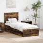 vidaXL Lovos rėmas Rūkyta ąžuolas 75 x 190 cm Inžinerinė mediena