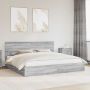 vidaXL Saugos lova Pilkas Sonoma 200 x 200 cm Apdirbta mediena
