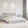 vidaXL Saugos lova Pilkas Sonoma 180 x 200 cm Apdirbta mediena