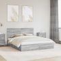 vidaXL Saugos lova Pilkas Sonoma 160 x 200 cm Apdirbta mediena