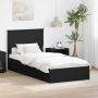 vidaXL Saugos lova su galvūgalio Juoda 90 x 190 cm Apdirbta mediena