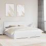 vidaXL Lovos rėmas su galvūgalio Balta 180 x 200 cm Apdirbta mediena