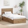 vidaXL Lovos rėmas Amatininkų ąžuolas 100 x 200 cm Apdirbta mediena