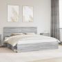 vidaXL Lovos rėmas Pilkas Sonoma 200 x 200 cm Kietos pušies mediena