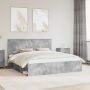 vidaXL Lovos rėmas Betoninė 180 x 200 cm Kietos pušies mediena