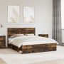 vidaXL Lovos rėmas Rūkyta ąžuolas 160 x 200 cm Kietos pušies mediena