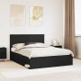 vidaXL Lovos rėmas Juoda 150 x 200 cm Kietos pušies mediena