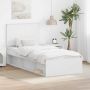 vidaXL Lovos rėmas Balta 90 x 200 cm Kietos pušies mediena