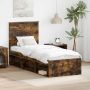 vidaXL Lovos rėmas Rūkyta ąžuolas 75 x 190 cm Kietos pušies mediena