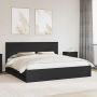 vidaXL Lovos rėmas su galvūgalio Juoda 200 x 200 cm Inžinerinė mediena