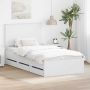 vidaXL Lovos rėmas su galvūgalio Balta 100 x 200 cm Inžinerinė mediena