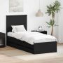 vidaXL Lovos rėmas su galvūgalio Juoda 90 x 190 cm Inžinerinė mediena