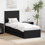 vidaXL Lovos rėmas su galvūgalio Juoda 75 x 190 cm Inžinerinė mediena
