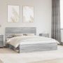 vidaXL Lovos rėmas Pilkas Sonoma 180 x 200 cm Kietos pušies mediena