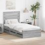 vidaXL Lovos rėmas Pilkas Sonoma 75 x 190 cm Inžinerinė mediena