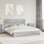 vidaXL Saugos lova Pilkas Sonoma 200 x 200 cm Apdirbta mediena
