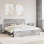 vidaXL Lovos rėmas Betoninė 180 x 200 cm Kietos pušies mediena
