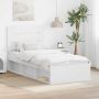 vidaXL Lovos rėmas Balta 100 x 200 cm Kietos pušies mediena