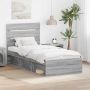 vidaXL Lovos rėmas Pilkas Sonoma 90 x 200 cm Kietos pušies mediena