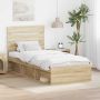 vidaXL Lovos rėmas Sonoma ąžuolas 75 x 190 cm Kietos pušies mediena
