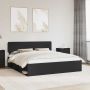 vidaXL Lovos rėmas Juoda 200 x 200 cm Kietos pušies mediena