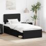 vidaXL Lovos rėmas Juoda 90 x 200 cm Kietos pušies mediena