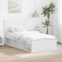 vidaXL Lovos rėmas Balta 90 x 190 cm Kietos pušies mediena
