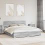 vidaXL Lovos rėmas Pilkas Sonoma 200 x 200 cm Apdirbta mediena