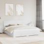 vidaXL Lovos rėmas su galvūgalio Balta 180 x 200 cm Apdirbta mediena