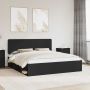 vidaXL Lovos rėmas Juoda 200 x 200 cm Kietos pušies mediena