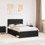 vidaXL Lovos rėmas Juoda 120 x 190 cm Kietos pušies mediena