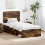 vidaXL Lovos rėmas Rūkyta ąžuolas 75 x 190 cm Kietos pušies mediena